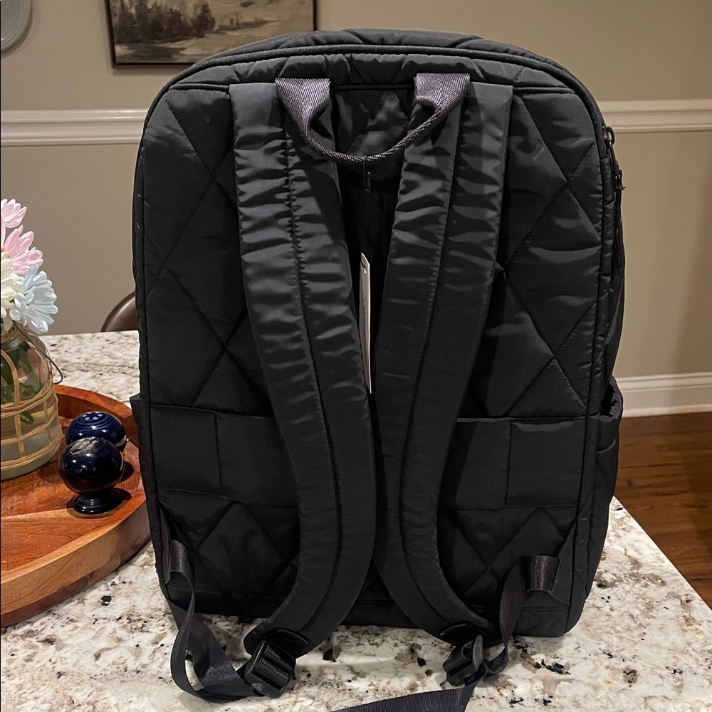 Vera Bradley Quilted Black Backpack with Pouch - Picture 4 of 16